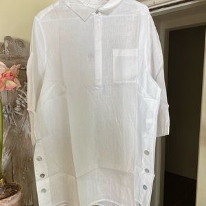 J-Jill White Linen Blouse